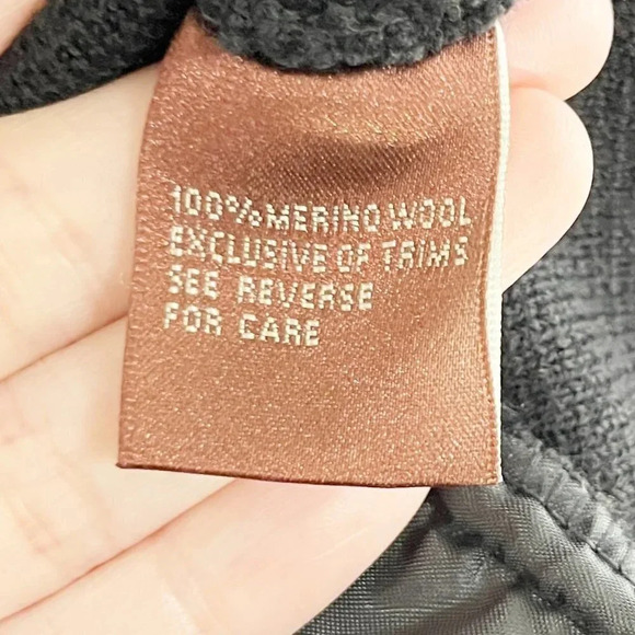 525 America Black 100% Merino Wool Button Front Jacket Women's Size Large - Picture 7 of 7